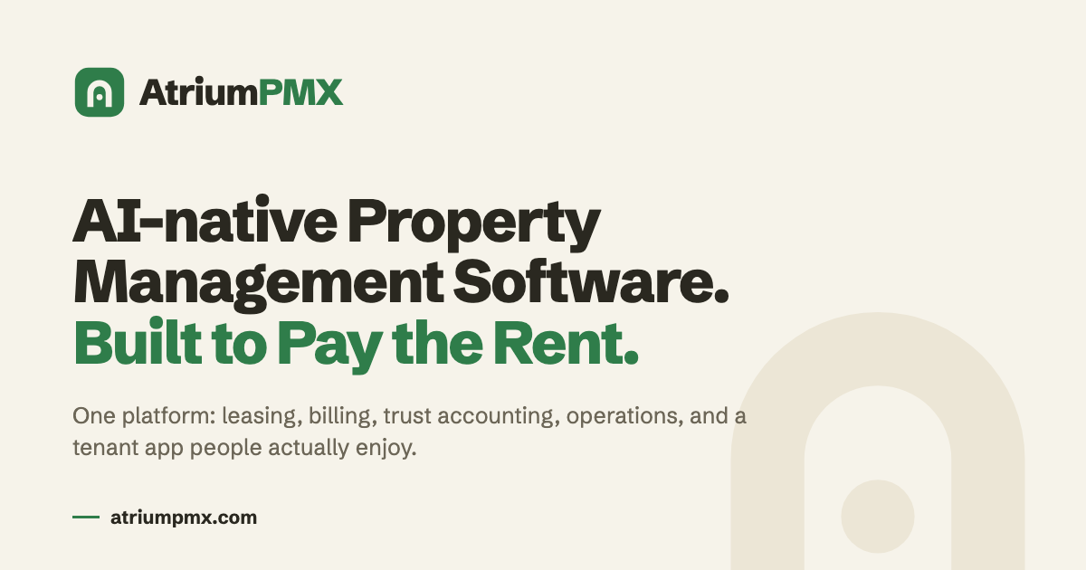 AI-Native Property Management Software for REITs · AtriumPMX